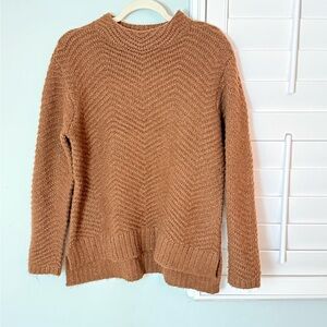 Talbots Brown Metallic Chevron Knit Sweater Size M